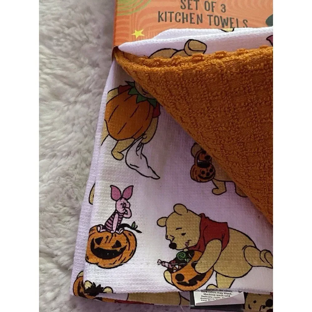 3 Pack Disney Winnie The Pooh Halloween Costumes Kitchen Towels‎ 16 X 26” NEW